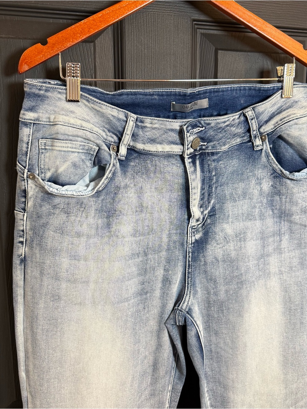 Embroidered Light Blue Flare Jeans with Floral Accent - Picture 2 of 9